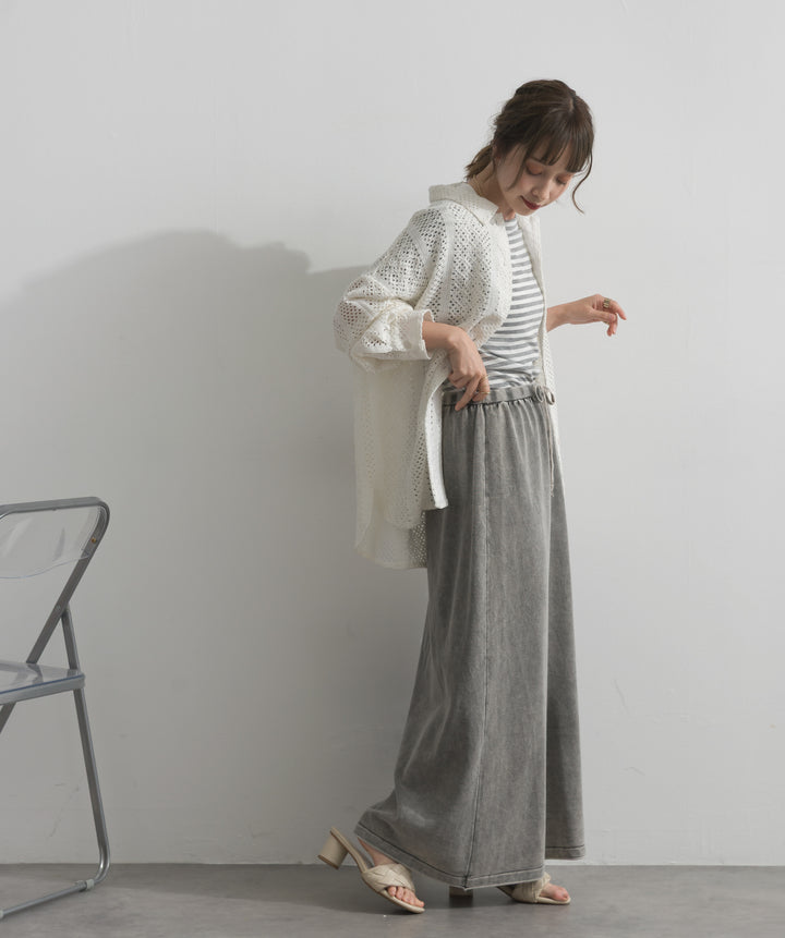 ピグメントスウェットロングスカート