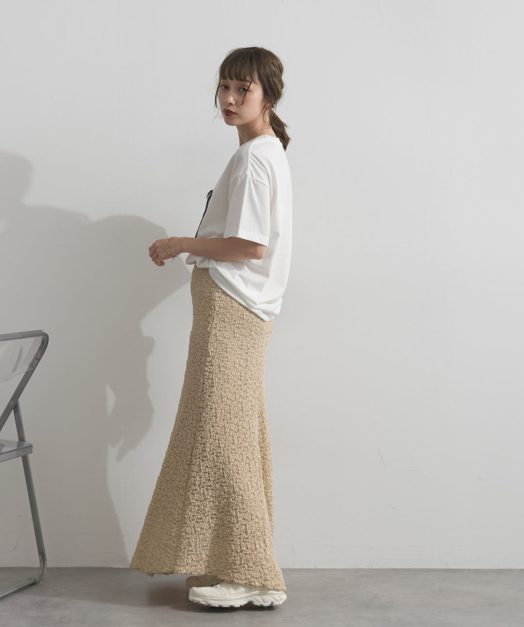 レースロゴ刺繍Tシャツ