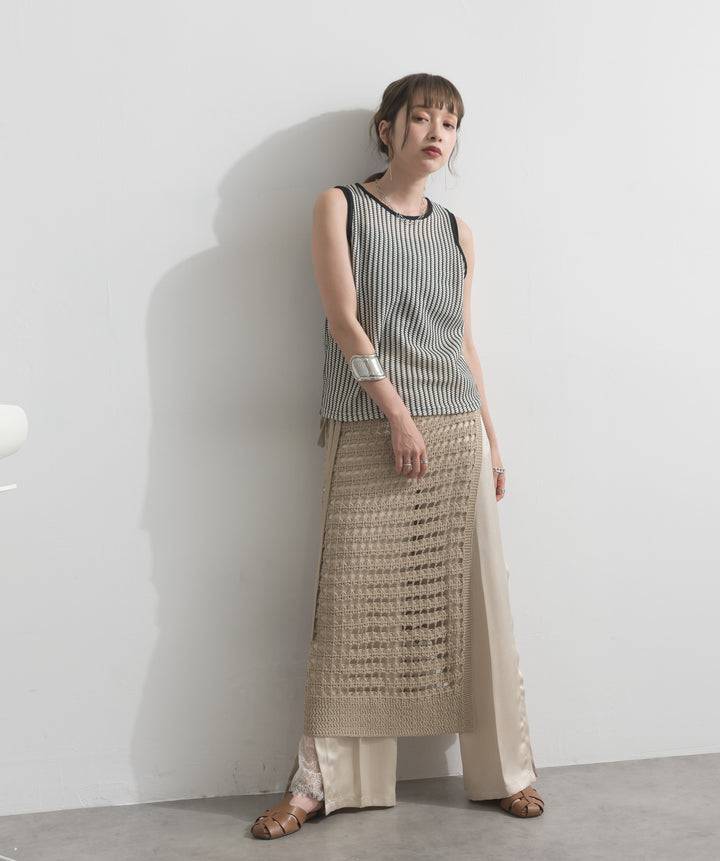 メッシュニットラップスカート