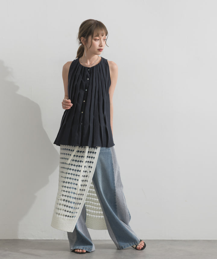 メッシュニットラップスカート