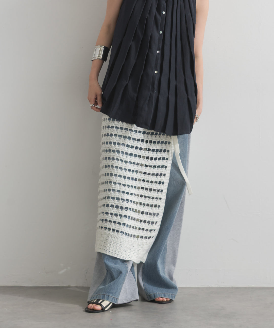 メッシュニットラップスカート