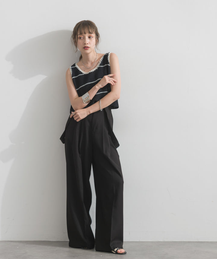 2WAYラップデザインサロペットパンツ