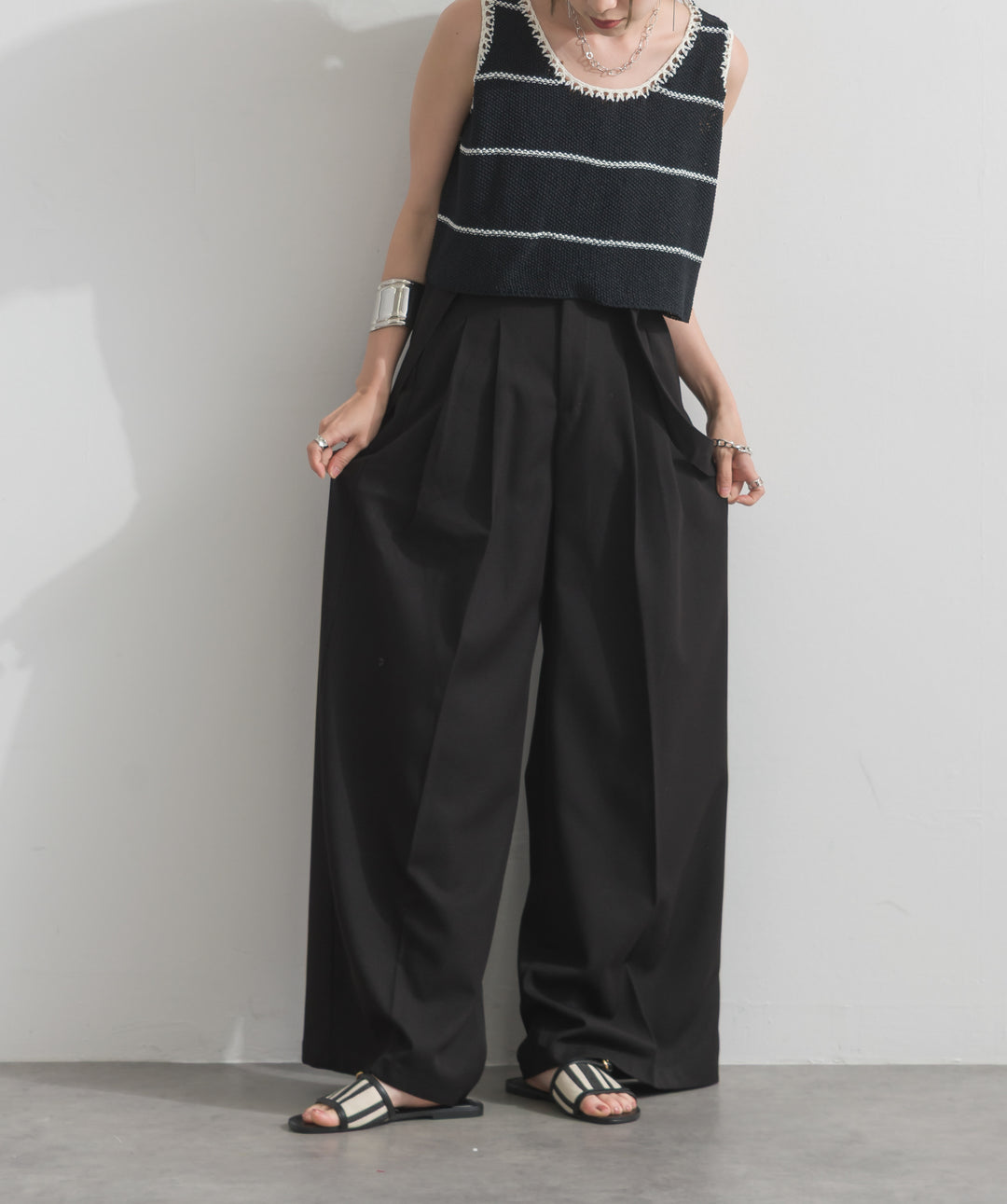 2WAYラップデザインサロペットパンツ