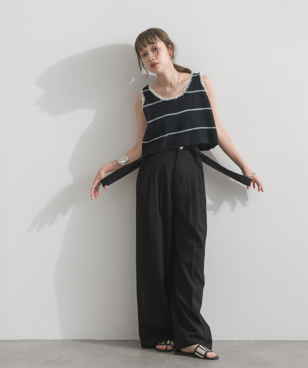 2WAYラップデザインサロペットパンツ