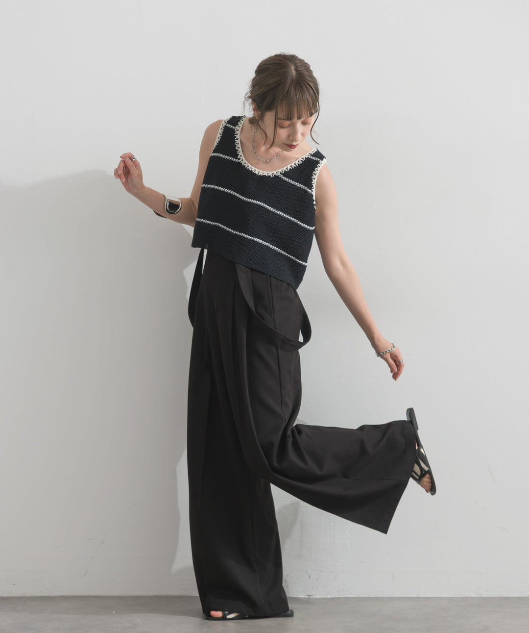 2WAYラップデザインサロペットパンツ
