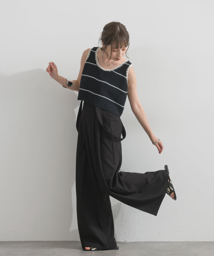 2WAYラップデザインサロペットパンツ