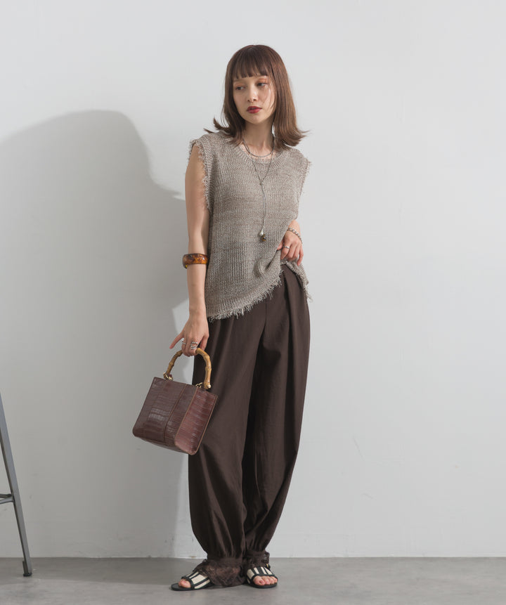 フリンジメッシュニットベスト