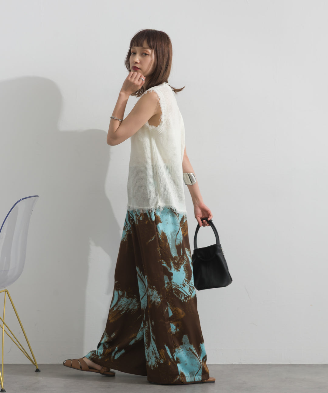 ニュアンスアートワイドパンツ