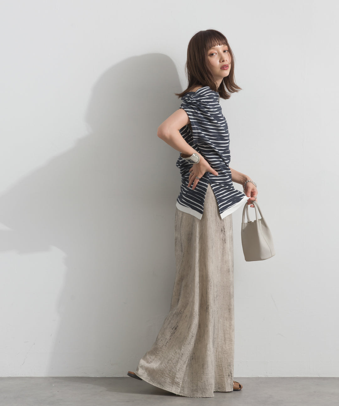 ニュアンスプリントロングスカート