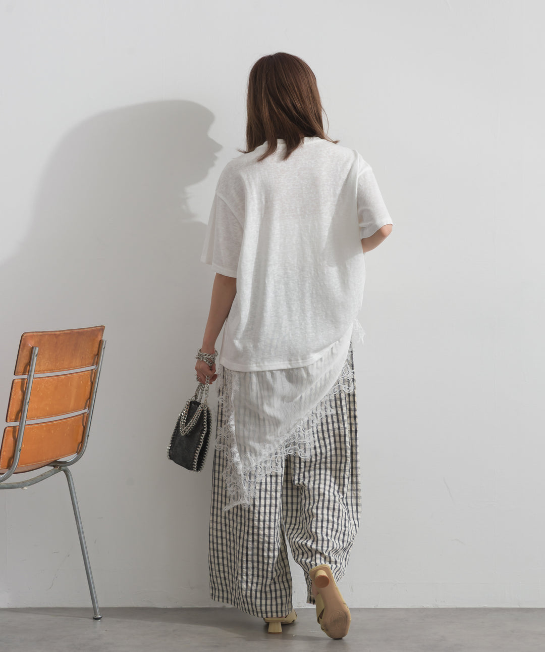 レースヘムレイヤードカットソー