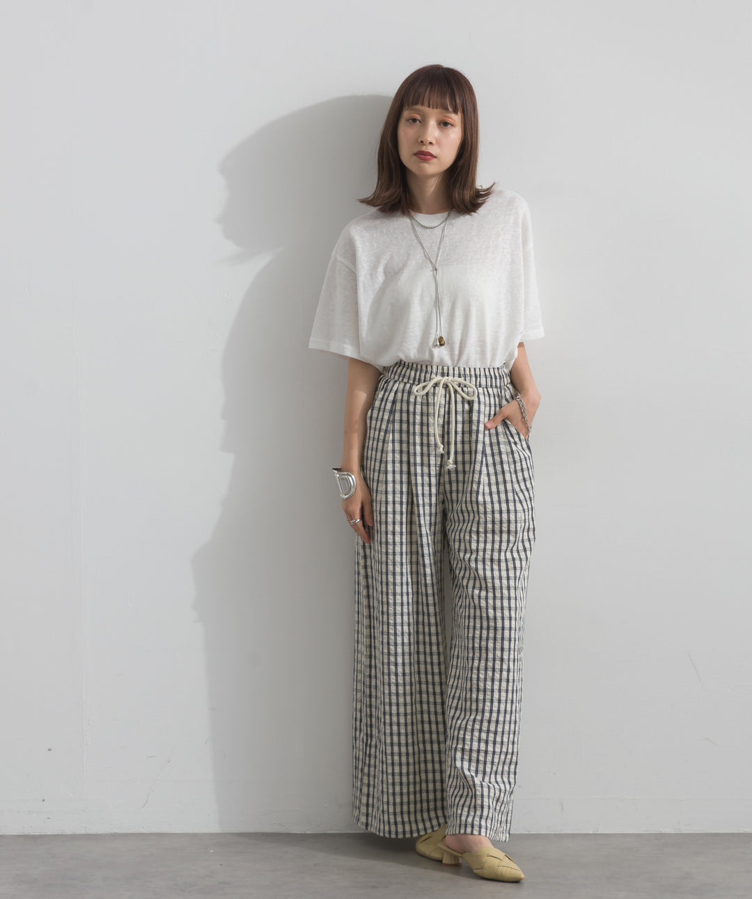 レースヘムレイヤードカットソー
