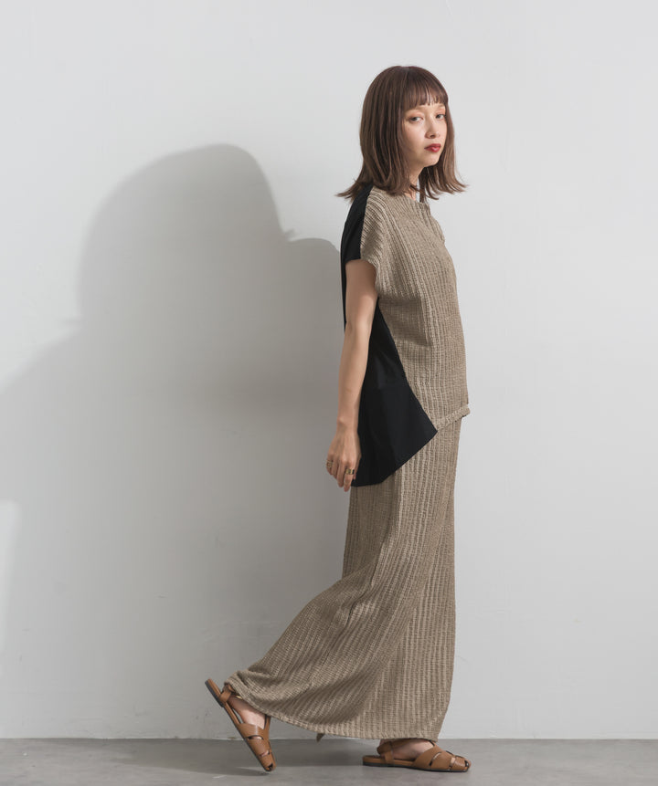 ウェーブテクスチャードッキングトップス