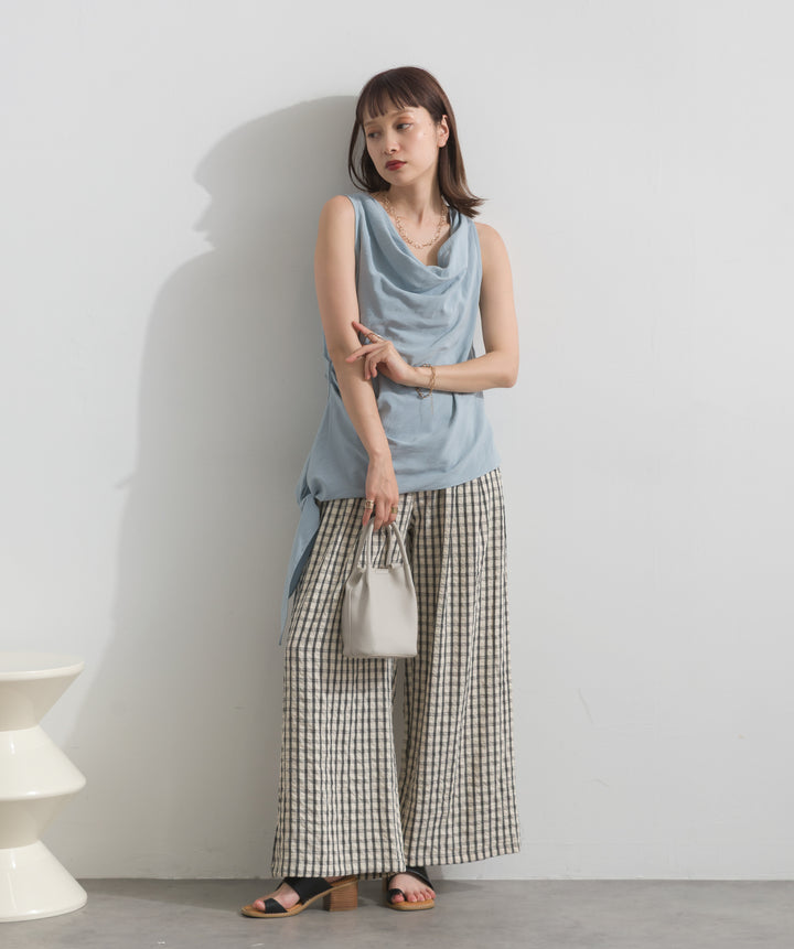 ギンガムチェックワイドパンツ