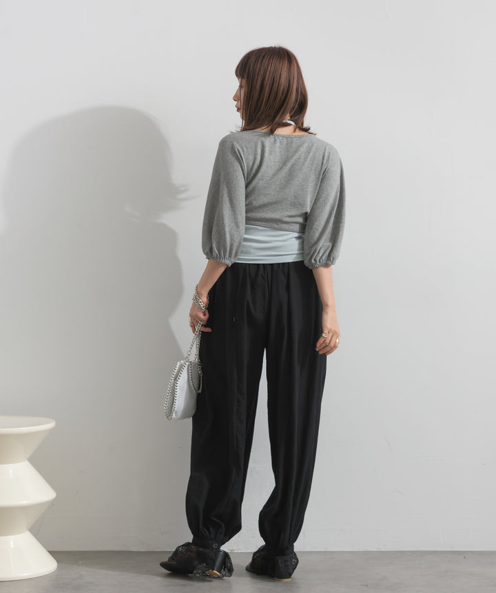 【SET】ホルターネックキャミカーディガンセット+レースヘムバルーンパンツ(2set)