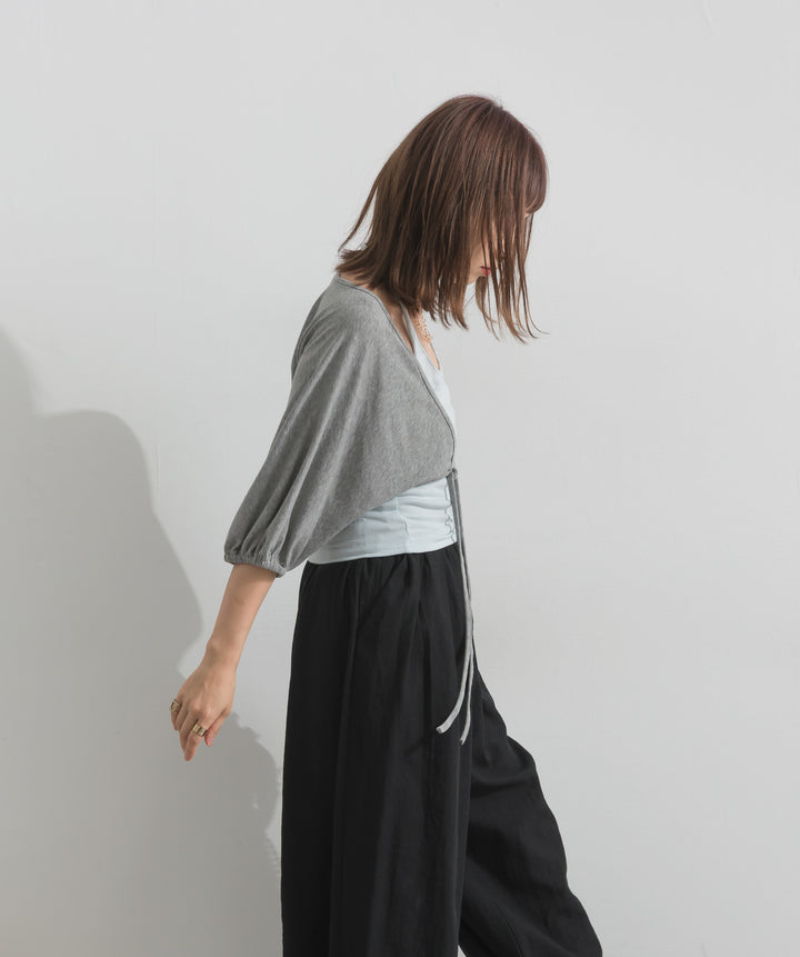 【SET】ホルターネックキャミカーディガンセット+レースヘムバルーンパンツ(2set)