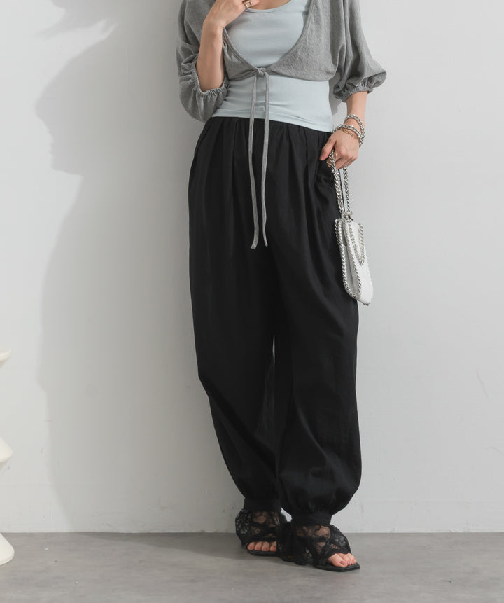 【SET】ホルターネックキャミカーディガンセット+レースヘムバルーンパンツ(2set)