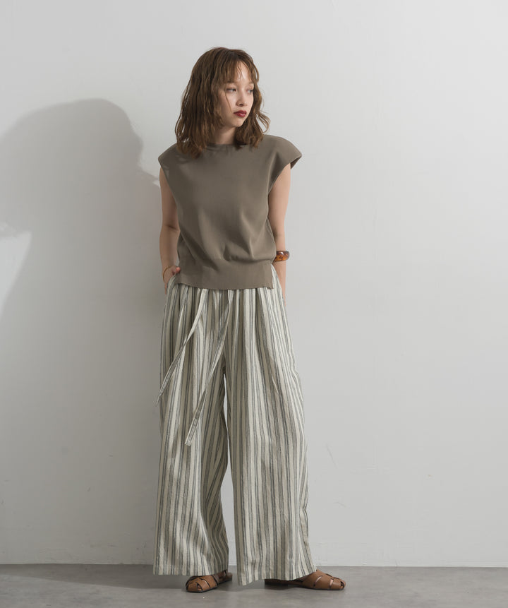 マルチストライプワイドパンツ