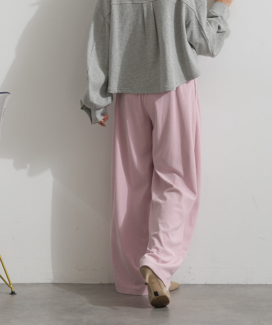 【SET】スウェットショートシャツジャケット+コーデュロイタックトラウザーズパンツ(2set)
