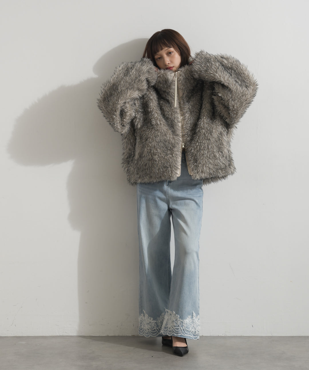 【予約】ミックスシープファースタンドWジップブルゾン