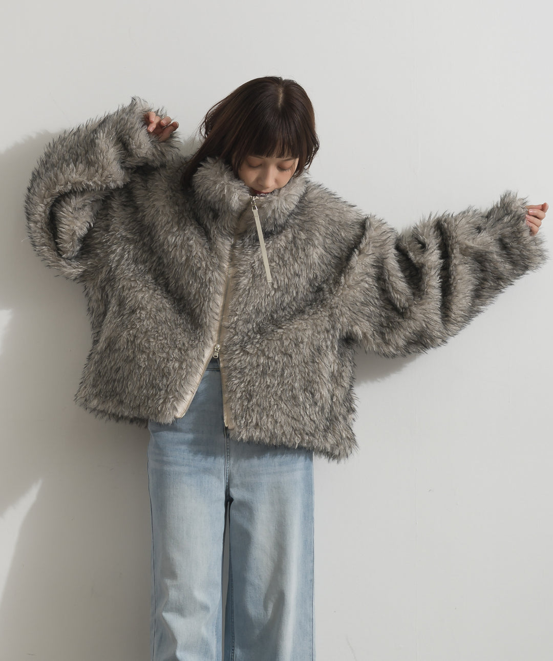 【予約】ミックスシープファースタンドWジップブルゾン