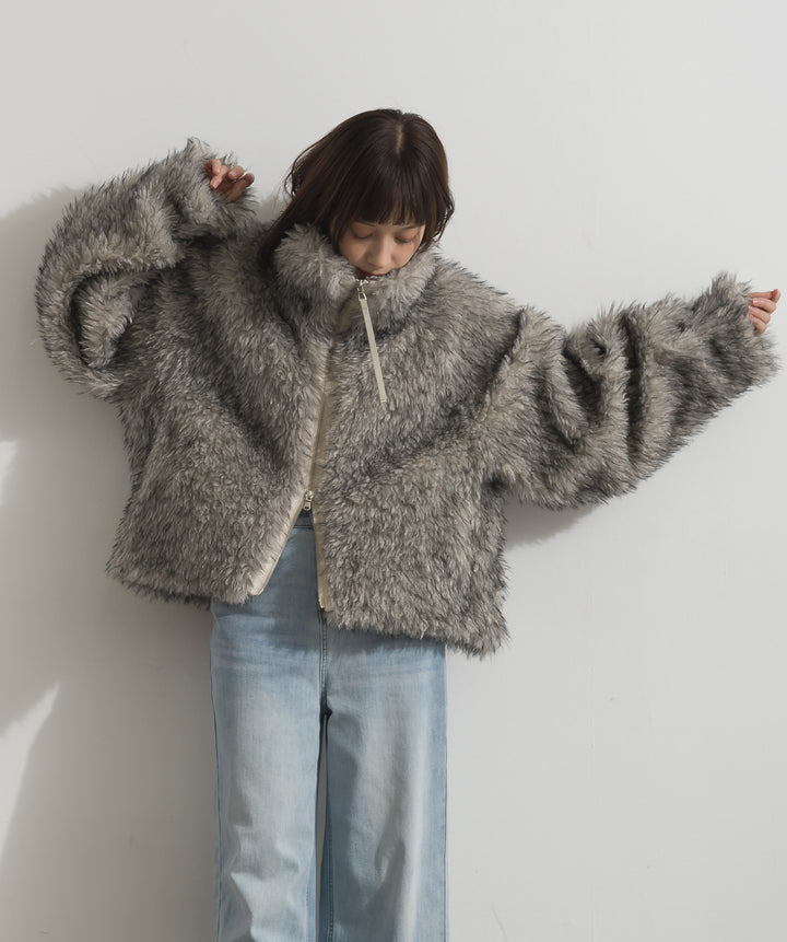 【予約】ミックスシープファースタンドWジップブルゾン