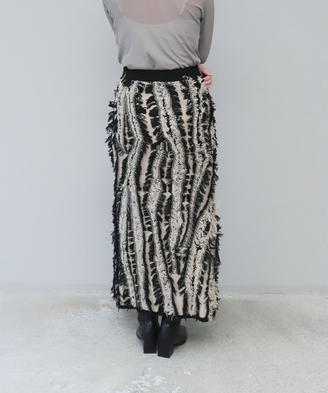 MIXフリンジニットスカート
