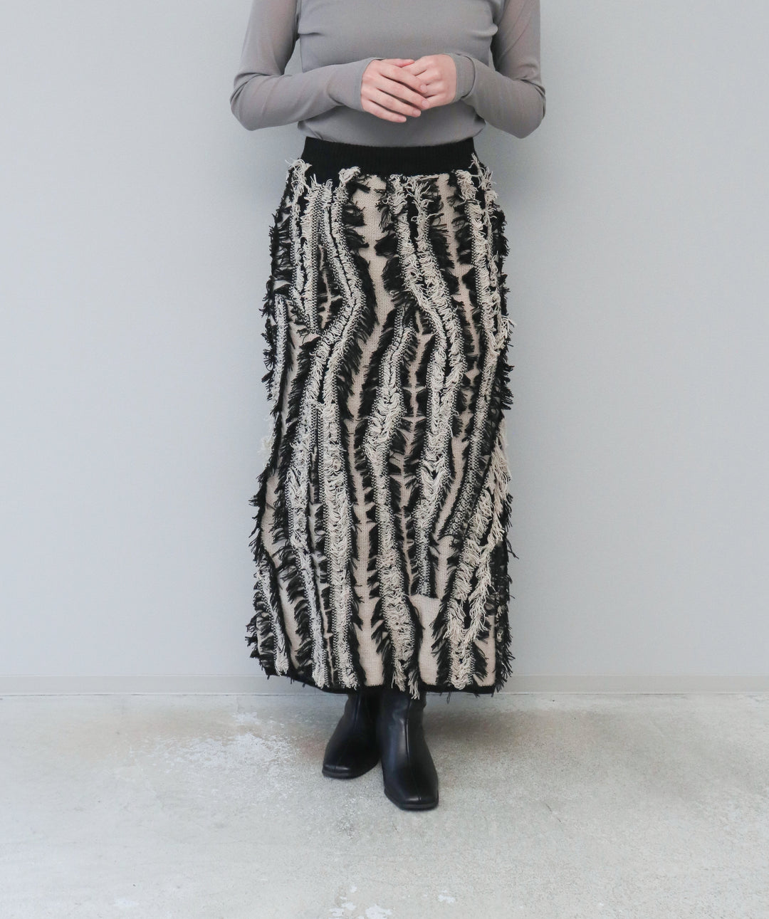 MIXフリンジニットスカート