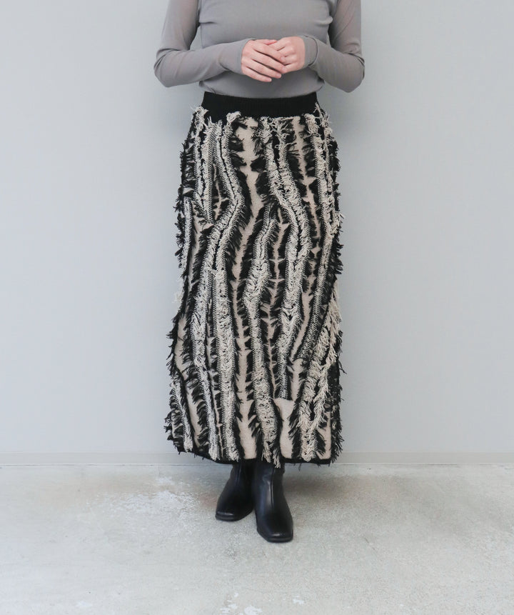 MIXフリンジニットスカート