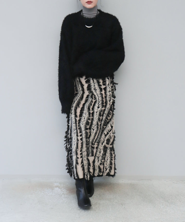 MIXフリンジニットスカート