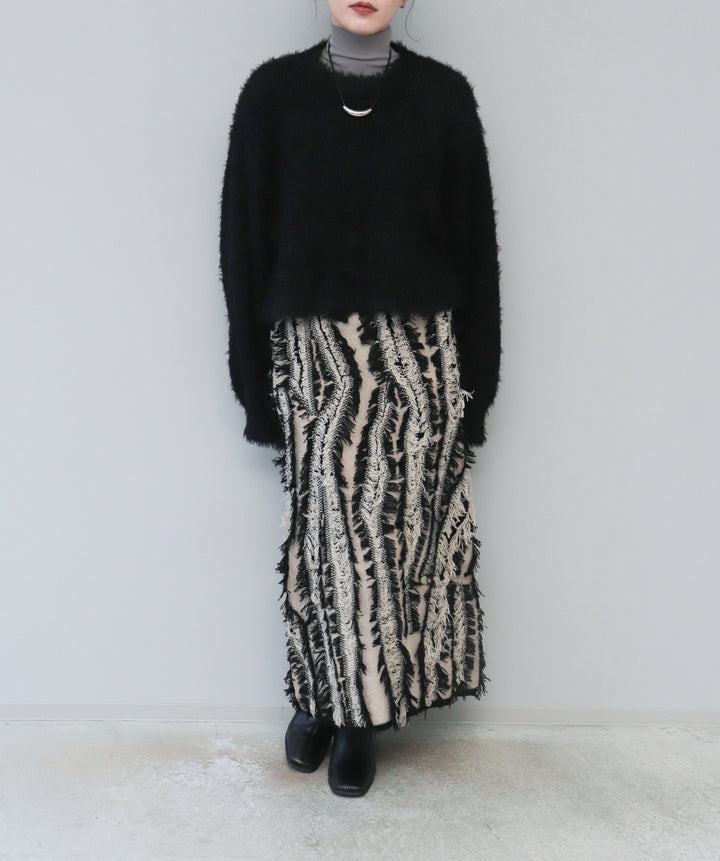 MIXフリンジニットスカート