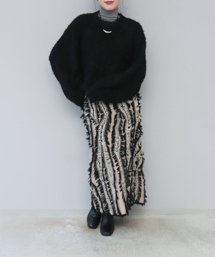 MIXフリンジニットスカート