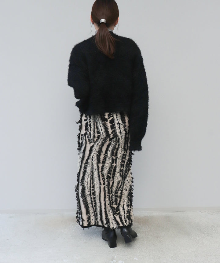 MIXフリンジニットスカート