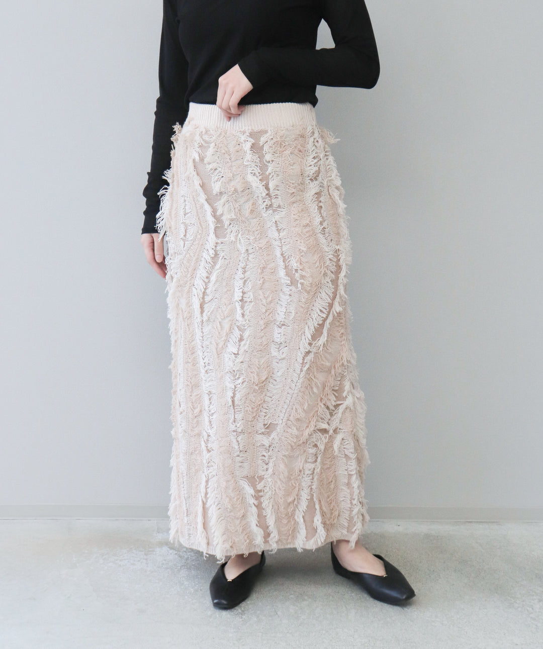 MIXフリンジニットスカート
