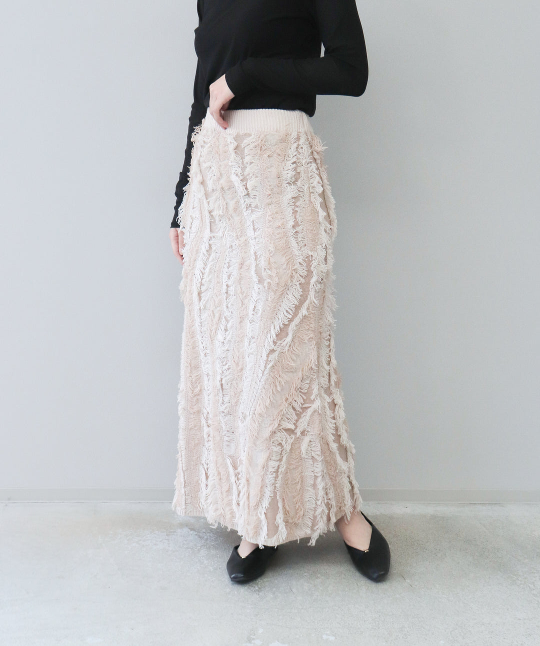 MIXフリンジニットスカート