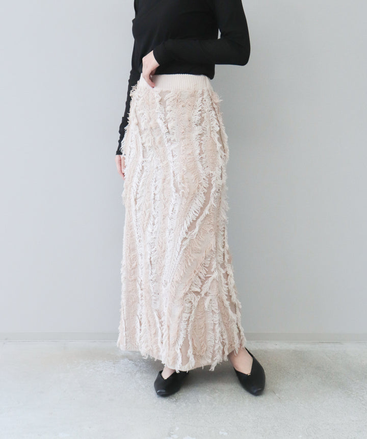 MIXフリンジニットスカート