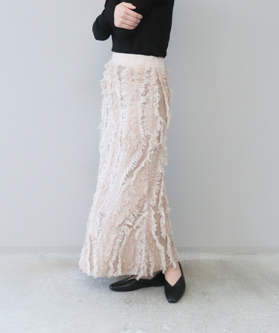 MIXフリンジニットスカート
