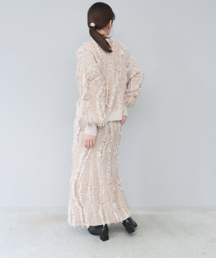 MIXフリンジニットスカート