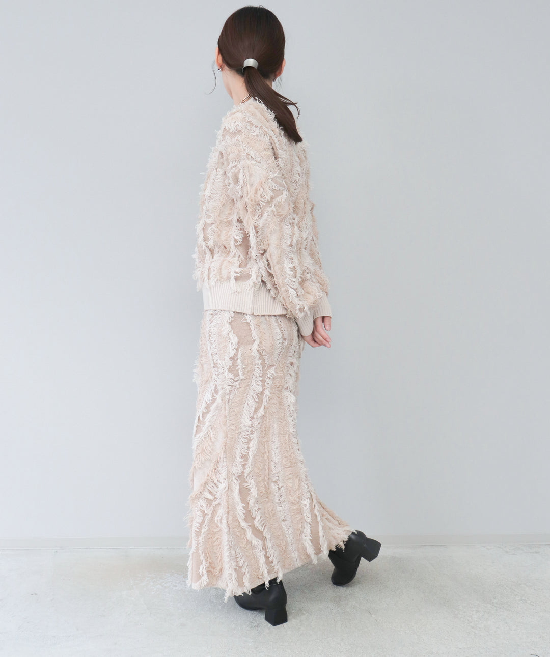 MIXフリンジニットスカート