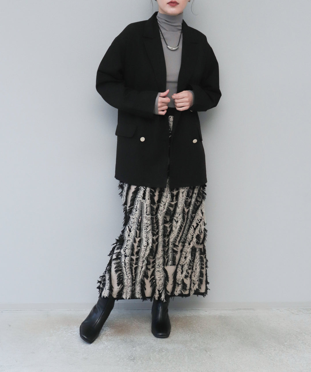 MIXフリンジニットスカート