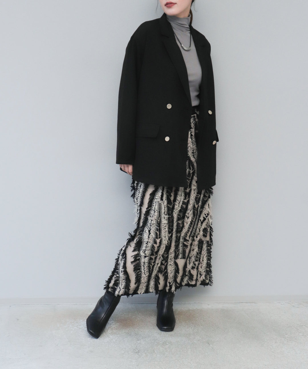 MIXフリンジニットスカート
