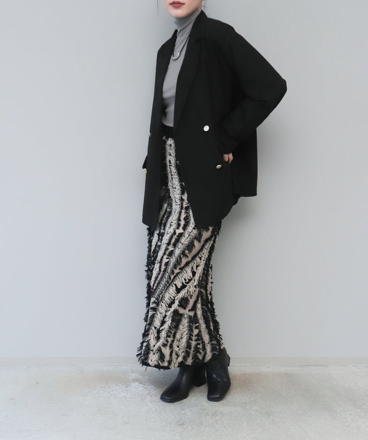 MIXフリンジニットスカート