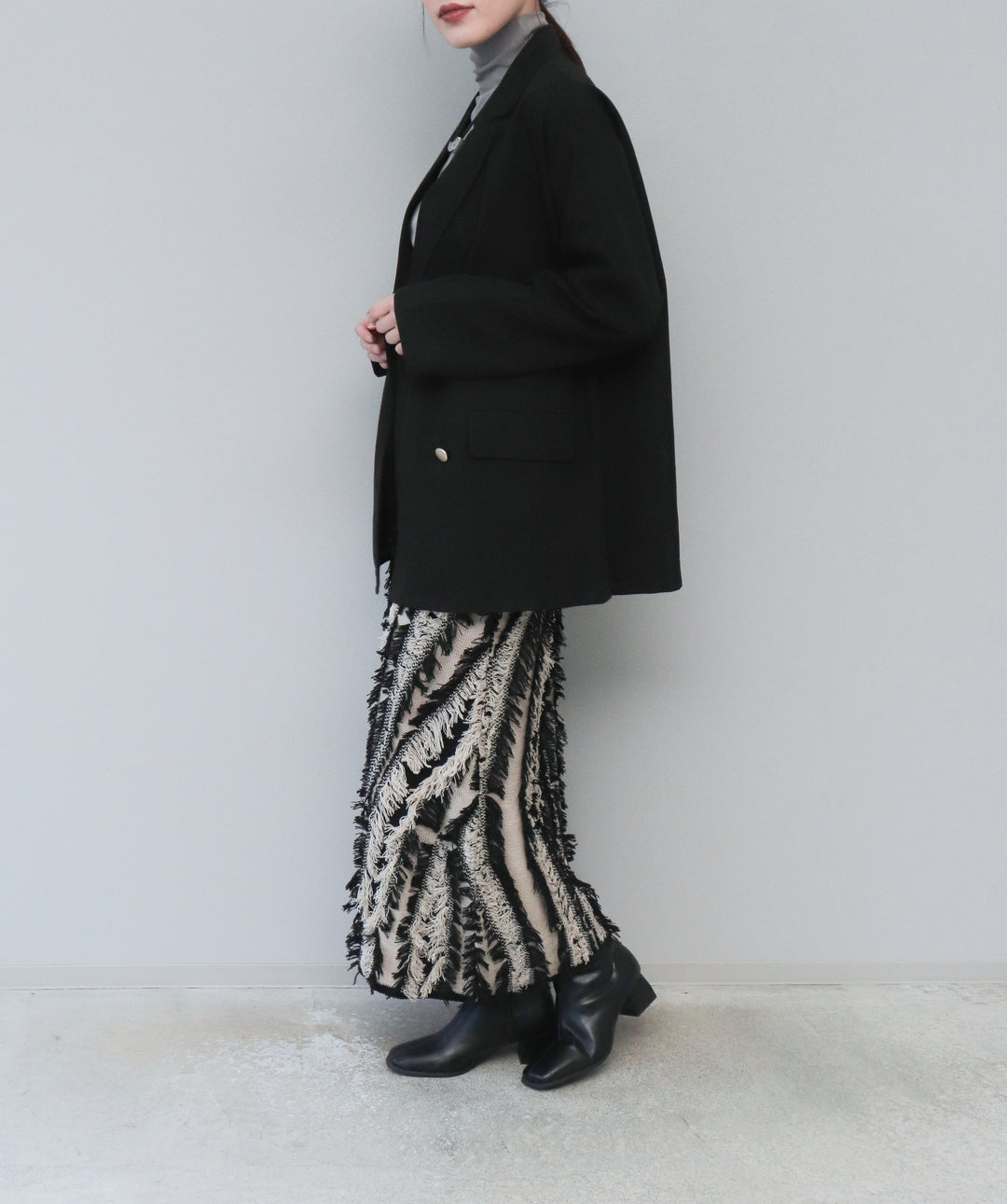 MIXフリンジニットスカート
